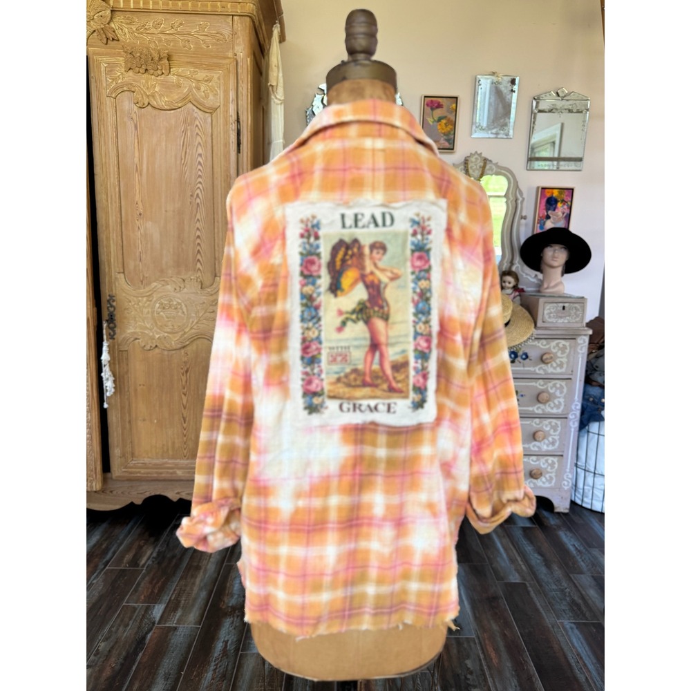 Moonshine Salvage Lead With Grace Fairy Flannel Shirt Boho Cottagecore M - Picture 9 of 12